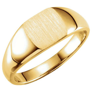 14K Gold, 18K Gold & Platinum Signet Ring - Options Available