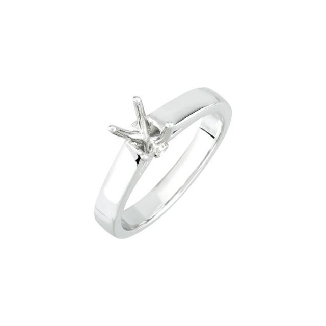 14K Gold Natural Diamond Semi-Set Engagement Ring