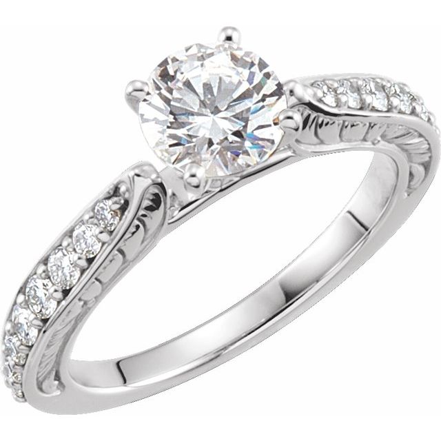 14K Gold Natural Diamond Sculptural Eternity Band