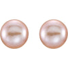 14K Yellow 5-6 mm Cultured White Freshwater Pearl Earrings