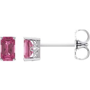 14K Yellow Gold Natural Pink Tourmaline Earrings â€“ Elegant Design