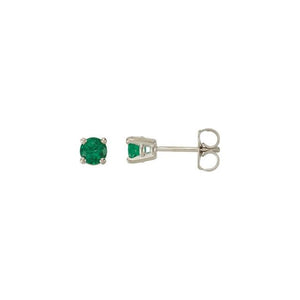Lab-Grown Emerald & Alexandrite Earrings in 14K Gold