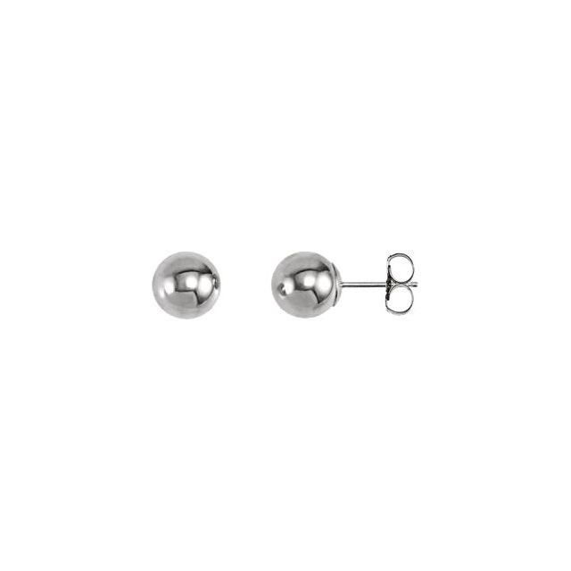 14K White 3 mm Ball Earrings