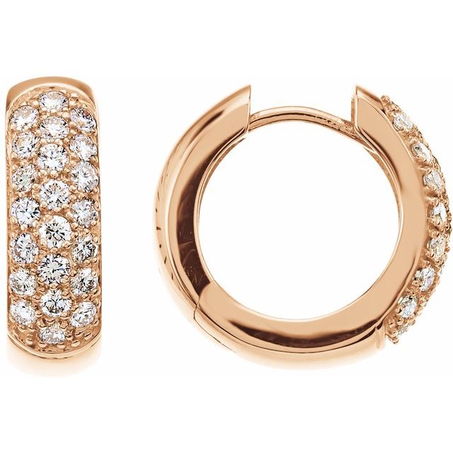 14K Gold Natural Diamond Hoop Earrings - Options Available