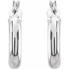 14K White Gold 15 mm Polished Tube Hoop Earrings