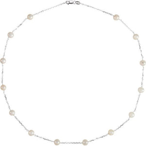 14K Gold Cultured White Freshwater Pearl Bracelet