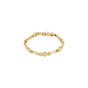 14K Gold 1 Ctw Natural Diamond Line Bracelet