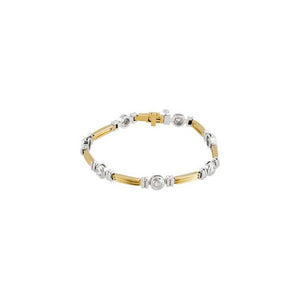 14K Gold 1 Ctw Natural Diamond Line Bracelet