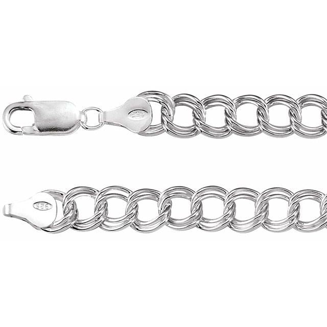 Sterling Silver Curb Chain Bracelet Available in 7" - 8"
