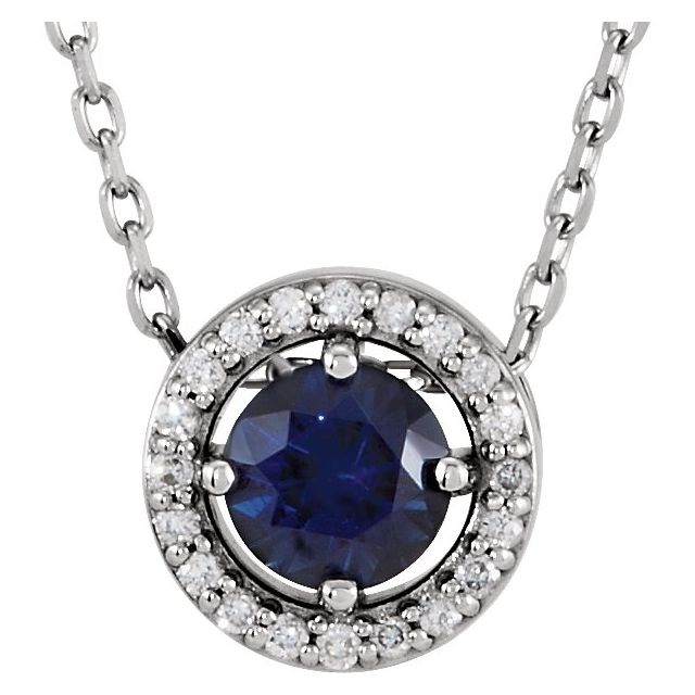 1/2 CTW Natural Diamond Round Halo Necklace in 14K Gold & Platinum