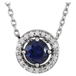 1/2 CTW Natural Diamond Round Halo Necklace in 14K Gold & Platinum