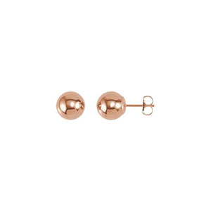 14K Rose Gold 4 mm Polished Ball Stud Earrings – Elegant Shine