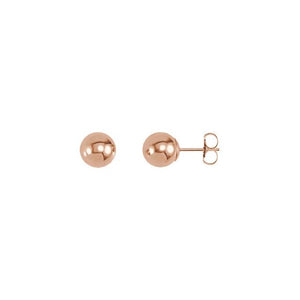 14K Rose Gold 4 mm Polished Ball Stud Earrings – Elegant Shine