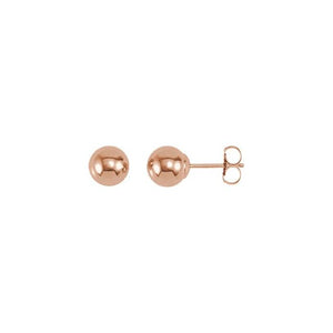 14K Rose Gold 4 mm Polished Ball Stud Earrings – Elegant Shine