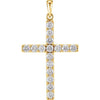 14K Yellow Gold 1/4 CTW Natural Diamond Cross Necklace