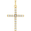 14K Yellow Gold 1/4 CTW Natural Diamond Cross Pendant