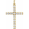 14K Yellow Gold 1/4 CTW Natural Diamond Cross Pendant