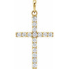 14K Yellow 1/4 CTW Natural Diamond Cross Pendant