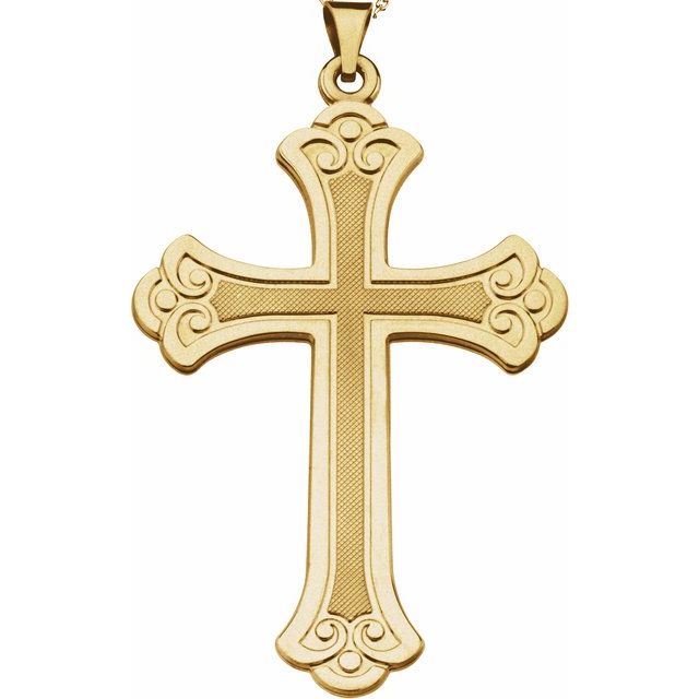 14K White Gold Elegant Cross Pendant Necklace – Faith-Inspired Design