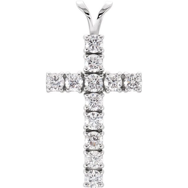 14K Gold Natural Diamond Cross Pendant - Options Available