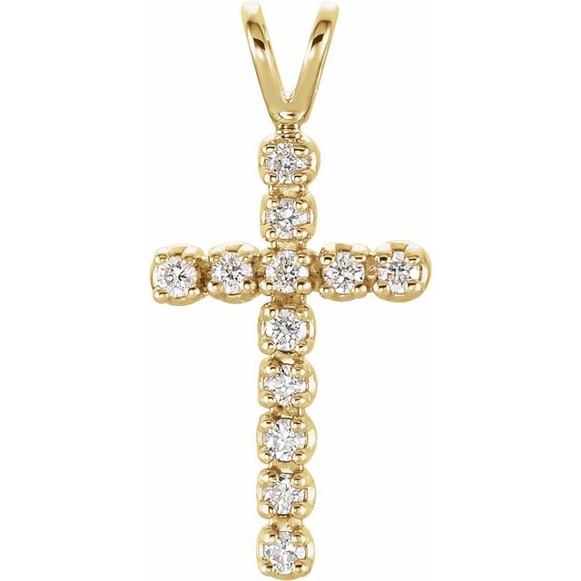 1/10 CTW Lab Grown Diamond Cross Pendant in 14K Gold