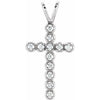 14K Yellow Gold Natural Diamond Cross Pendant with 1/8 CTW Sparkle