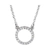 14K White Gold .08 CTW Diamond Circle Pendant Necklace - 16