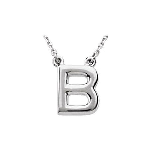 Block Initial Necklace