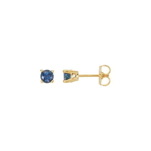 Lab-Grown Emerald & Alexandrite Earrings in 14K Gold