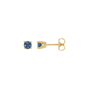 Lab-Grown Emerald & Alexandrite Earrings in 14K Gold