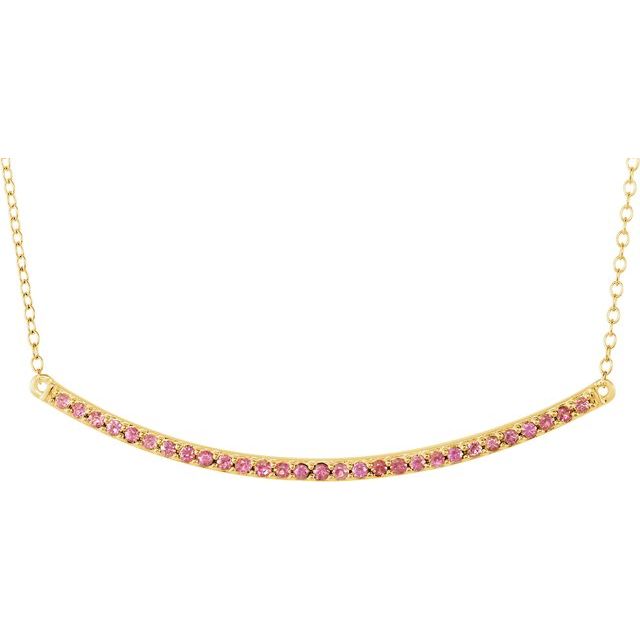 14K Yellow Gold, 16-18" Adjustable Natural Diamond Bar Necklace