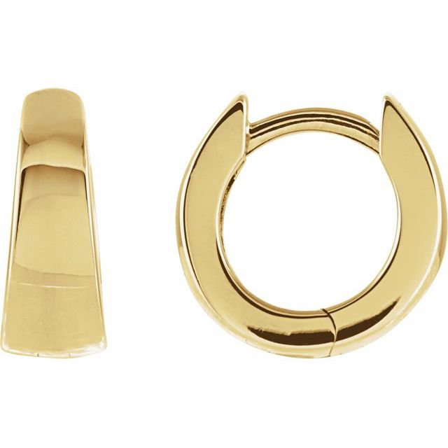 14K Gold Tapered Hinged Hoop Earrings - Options Available