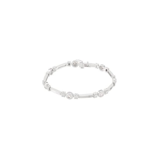 14K Gold 1 Ctw Natural Diamond Line Bracelet