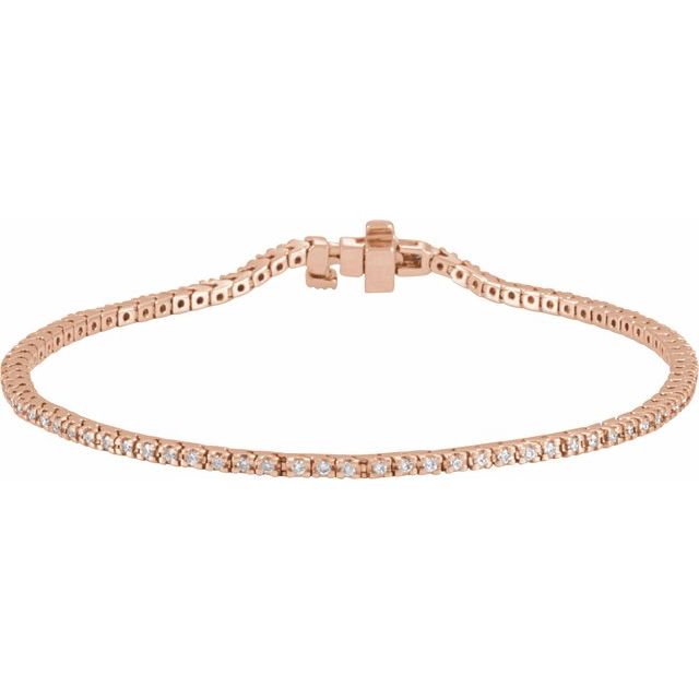 18K Yellow Gold Natural Diamond Line Bracelet - Options Available