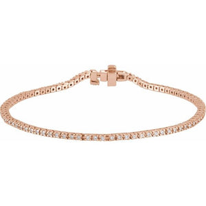 18K Yellow Gold Natural Diamond Line Bracelet - Options Available