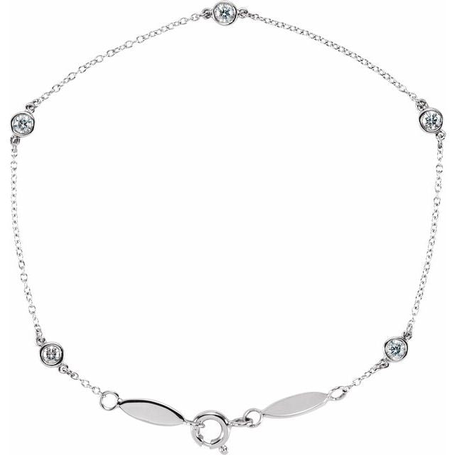 1/3 CTW Lab-Grown Diamond Station Bracelet in 14K Gold