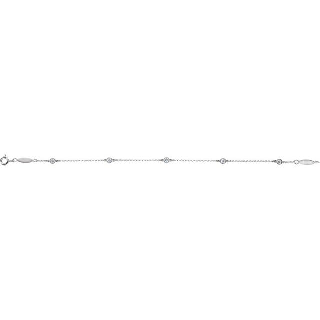 14K White Gold 1/3 CTW Natural Diamond Bezel-Set 7" Bracelet