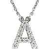 14K White Gold Initial A Diamond Pendant Necklace â€“ 1/8 CTW