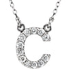 14K White Gold Initial A Diamond Pendant Necklace â€“ 1/8 CTW