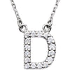 14K White Gold Initial A Diamond Pendant Necklace â€“ 1/8 CTW