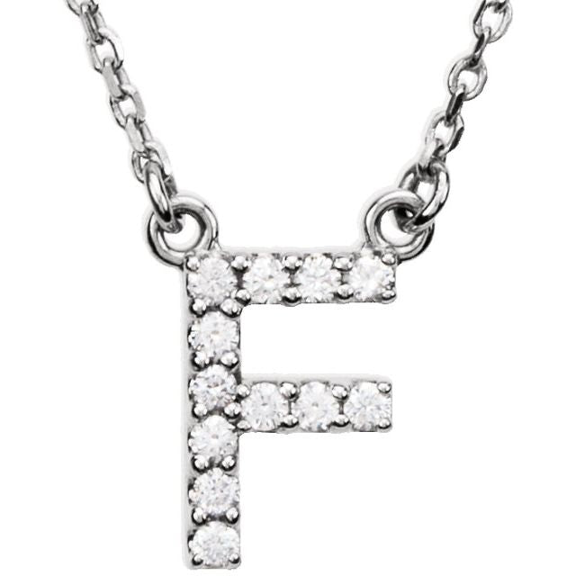 14K Gold Initial A Diamond Pendant Necklace – 1/8 CTW