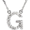 14K White Gold Initial A Diamond Pendant Necklace â€“ 1/8 CTW