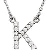 14K White Gold Initial A Diamond Pendant Necklace â€“ 1/8 CTW