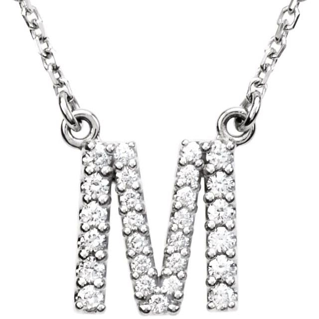 14K Gold Initial A Diamond Pendant Necklace – 1/8 CTW