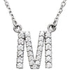 14K White Gold Initial A Diamond Pendant Necklace â€“ 1/8 CTW