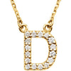 14K Gold Initial A Diamond Pendant Necklace – 1/8 CTW