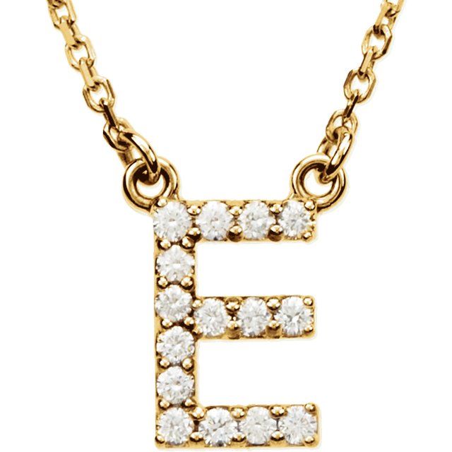 14K Gold Initial A Diamond Pendant Necklace – 1/8 CTW