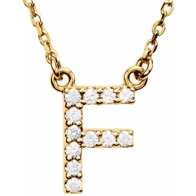 14K Gold Initial A Diamond Pendant Necklace – 1/8 CTW