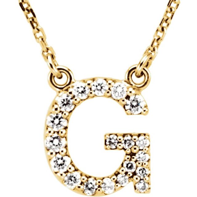 14K Gold Initial A Diamond Pendant Necklace – 1/8 CTW