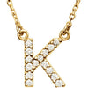 14K Gold Initial A Diamond Pendant Necklace – 1/8 CTW